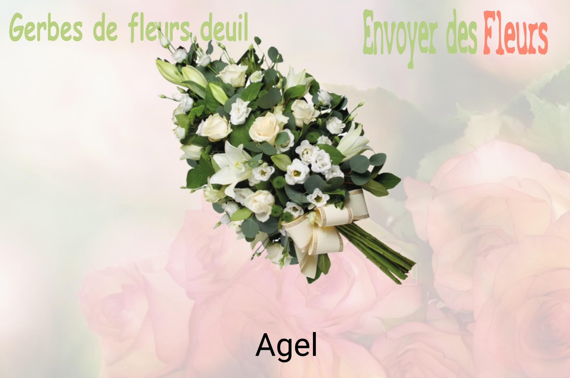 Gerbe de fleurs de deuil livrée à Agel